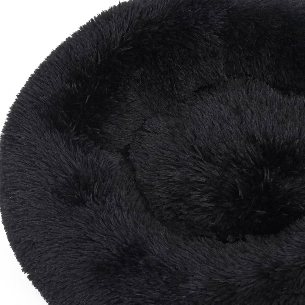 vidaXL Hund- och kattkudde tvättbar svart 50x50x12 cm plysch