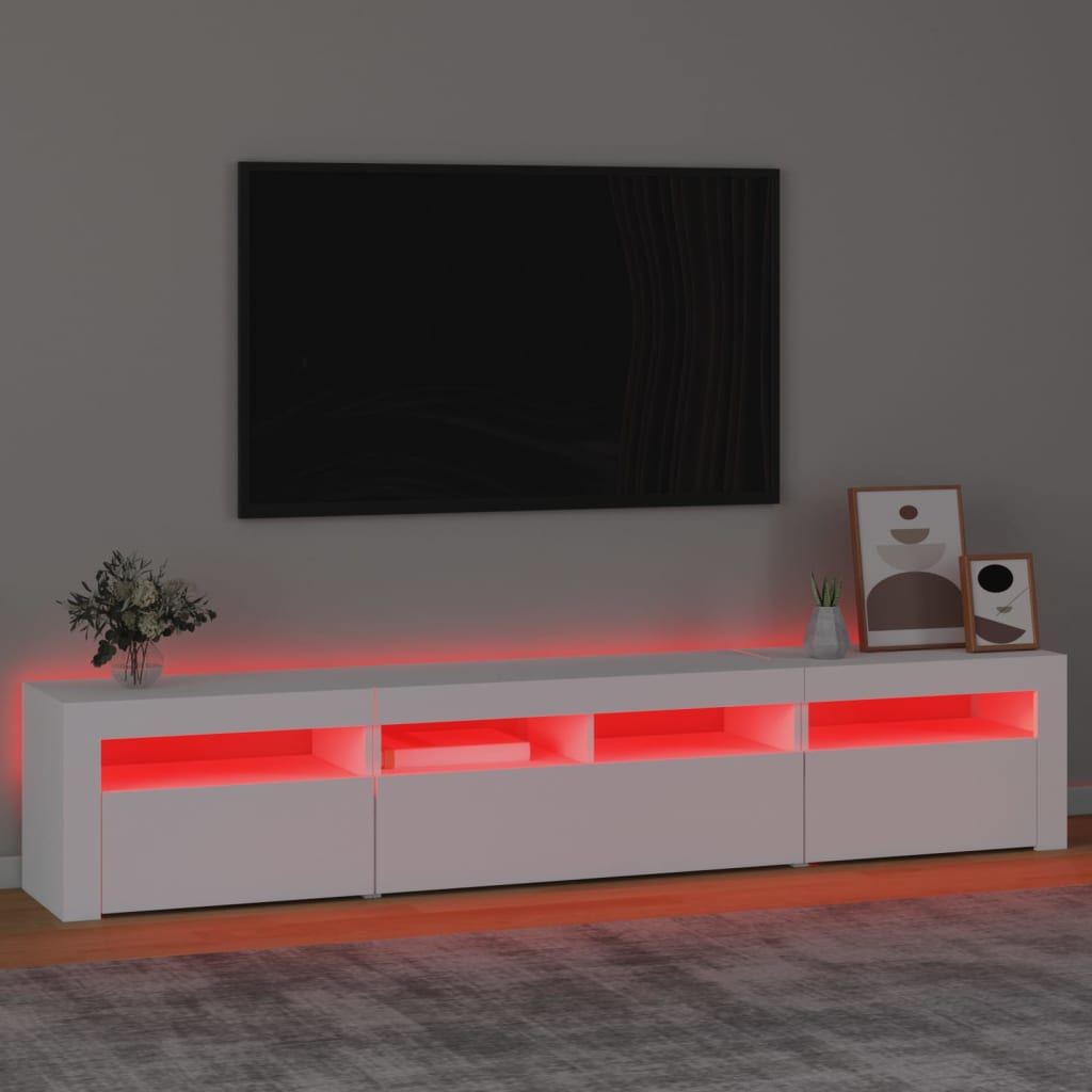 vidaXL Tv-bänk med LED-belysning svart 210x35x40 cm