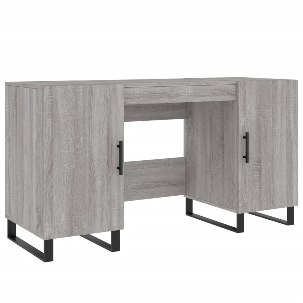 vidaXL Skrivbord grå sonoma 140x50x75 cm konstruerat trä