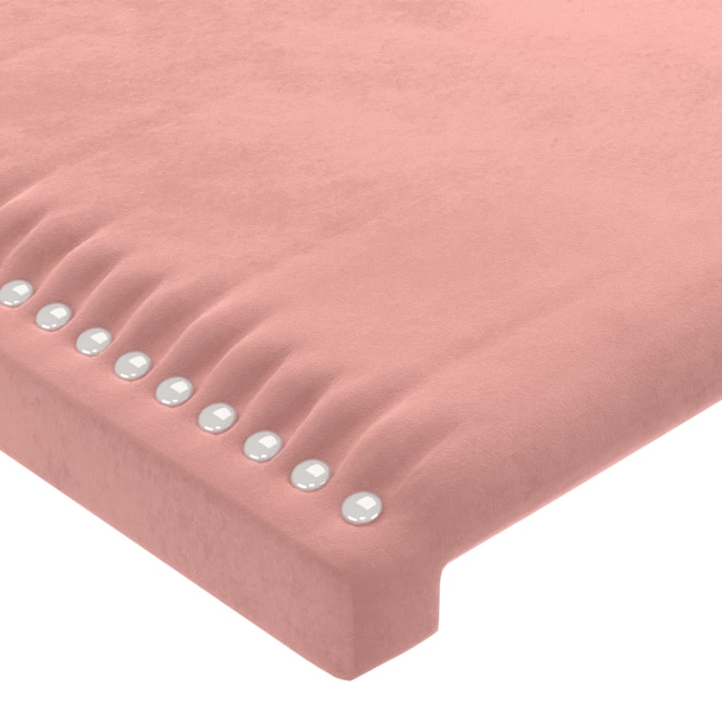 vidaXL Sängram med huvudgavel rosa 100x200 cm sammet