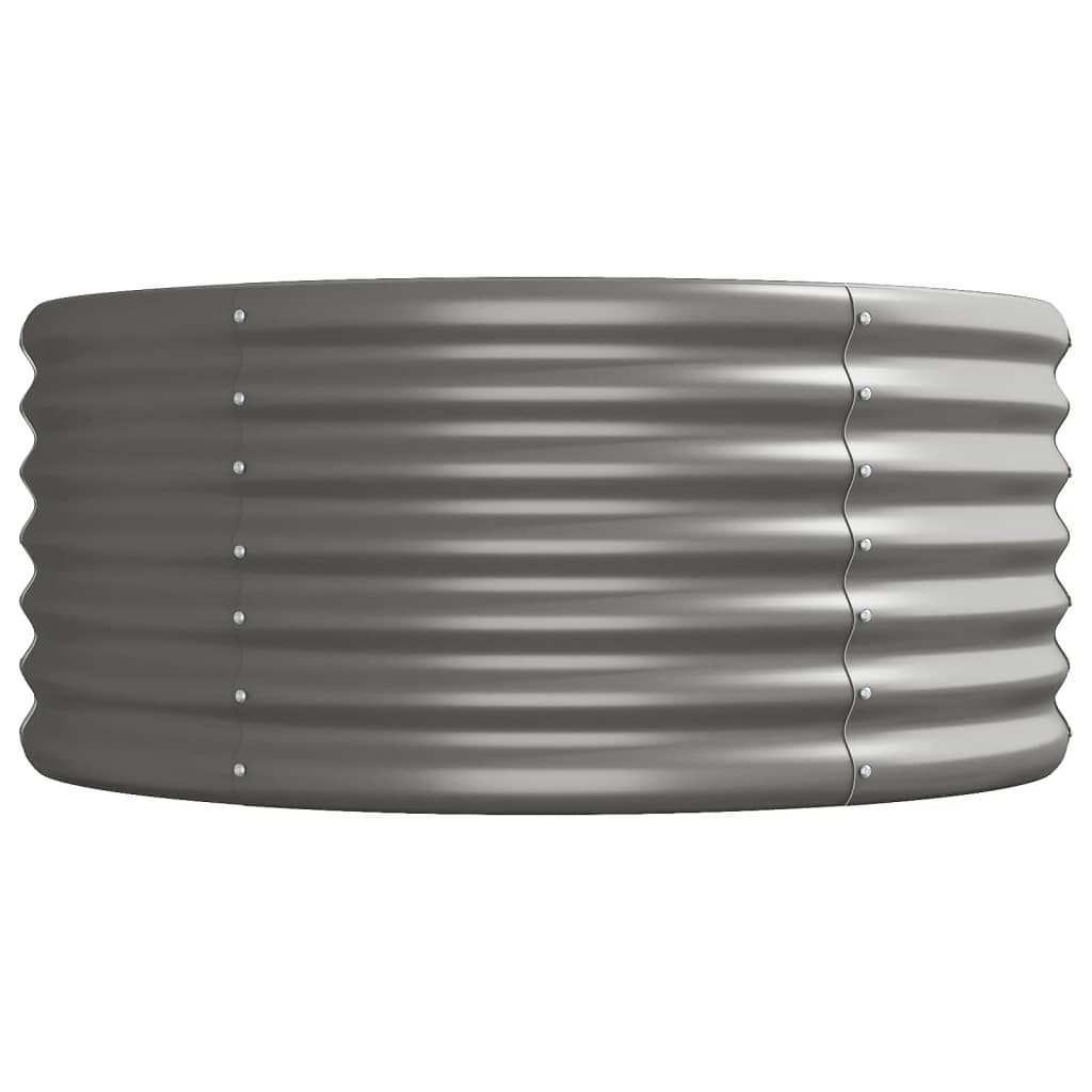 vidaXL Odlingslåda pulverlackerat stål 224x80x36 cm grå