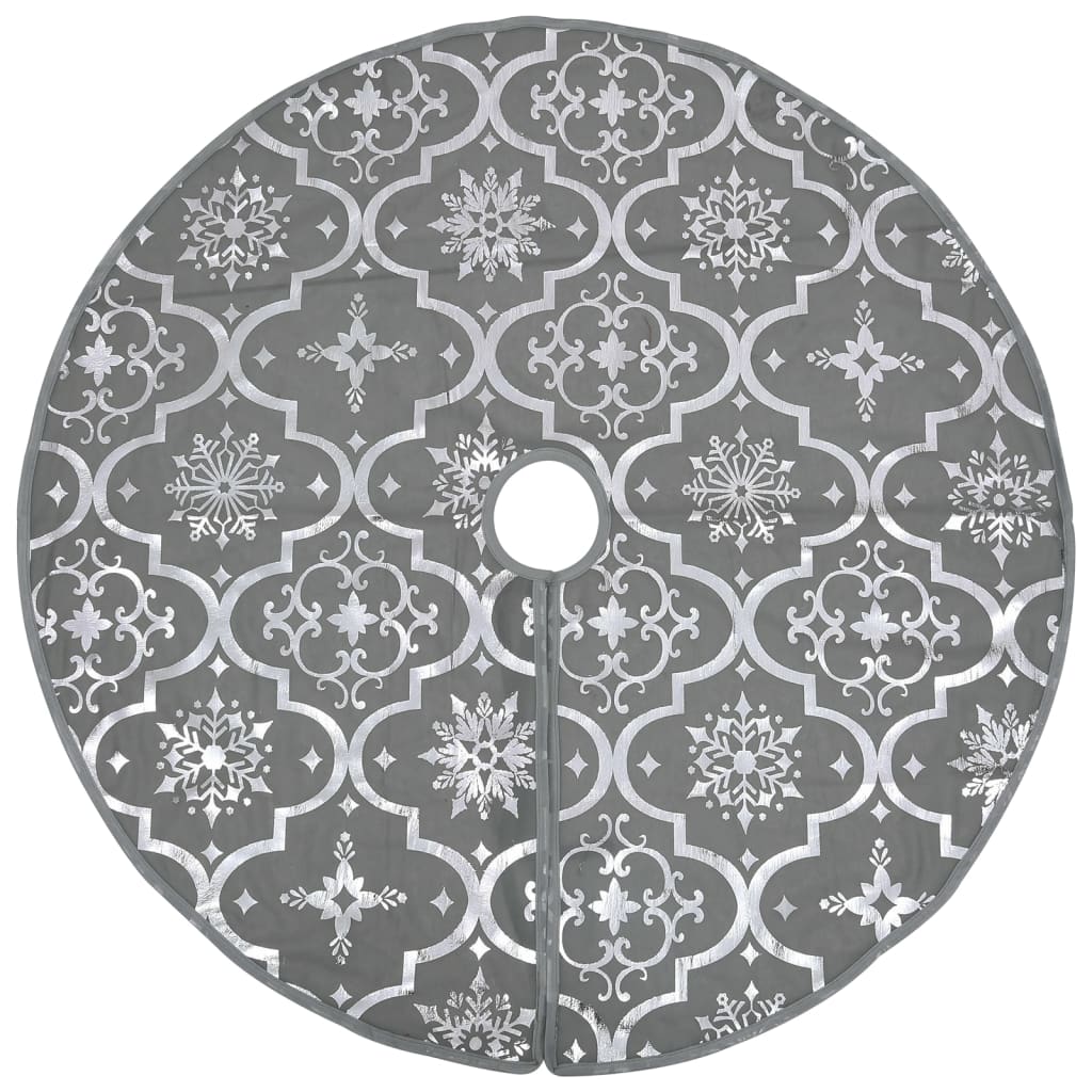 vidaXL Julgranskrage lyxig med grå strumpa 90 cm tyg