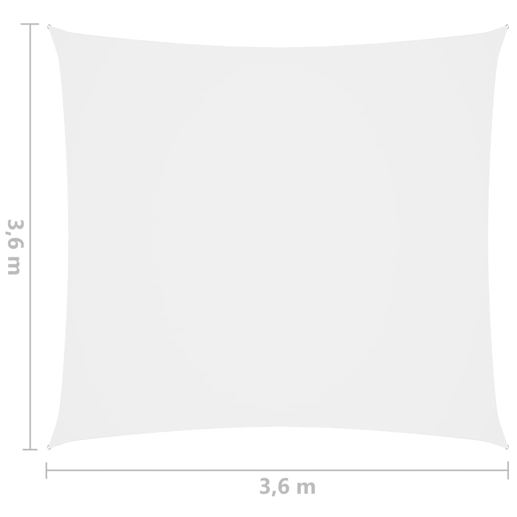 vidaXL Solsegel Oxfordtyg kvadratiskt 3,6x3,6 m vit