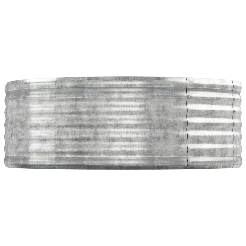 vidaXL Odlingslåda pulverlackerat stål 544x100x36 cm silver