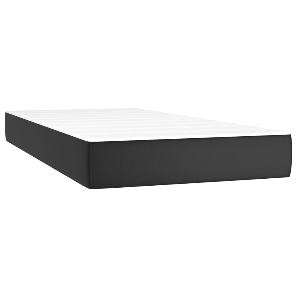 vidaXL Ramsäng med madrass svart 100x200 cm konstläder