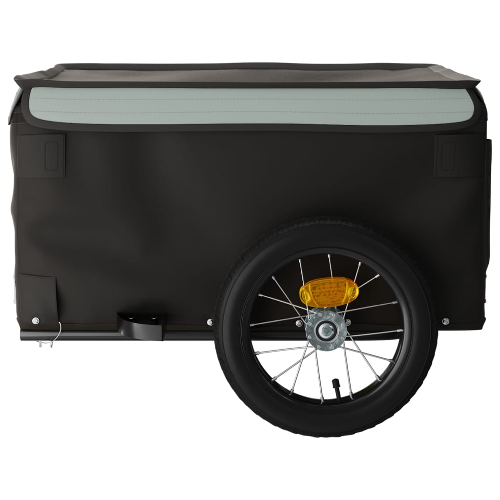 vidaXL Cykelvagn svart och grå 30 kg järn