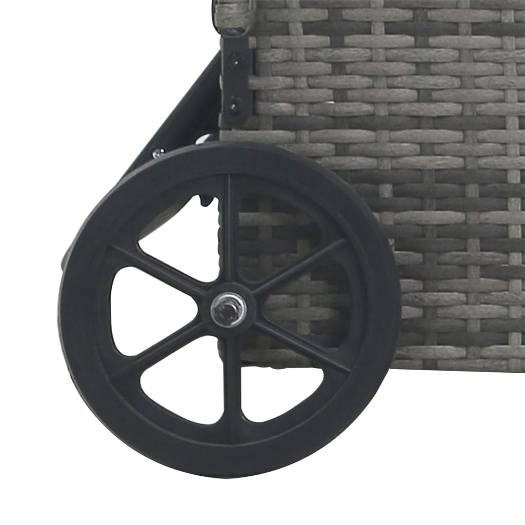 vidaXL Solsäng med hjul konstrotting antracit