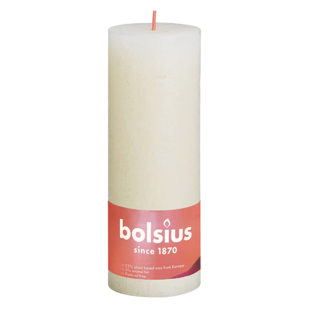 Bolsius Rustika blockljus 4-pack 190x68 mm mjuk pärla