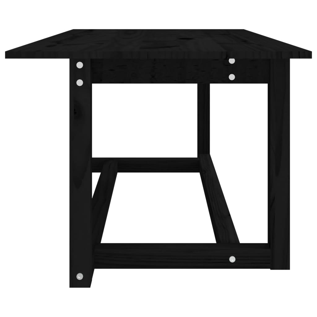 vidaXL Soffbord svart 110x55x45 cm massiv furu