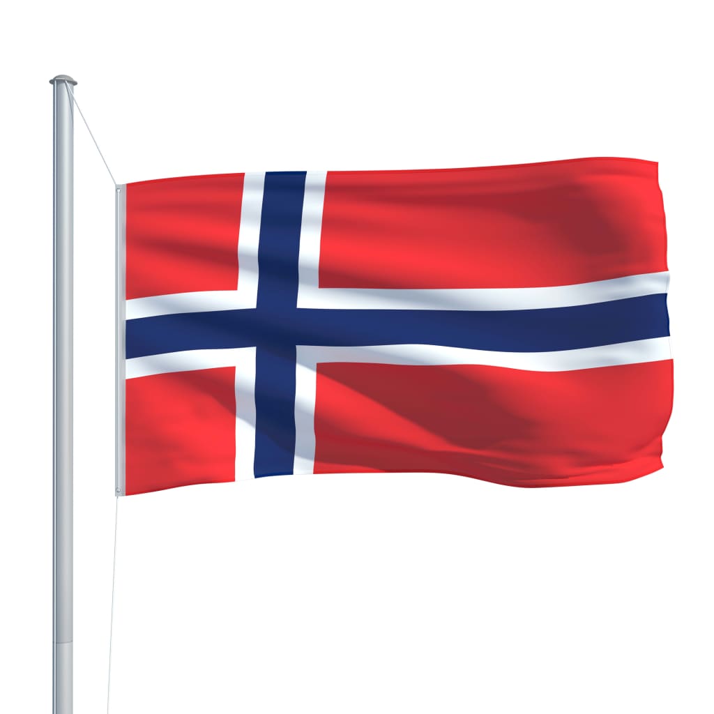 vidaXL Norges flagga och flaggstång i aluminium 6,2 m