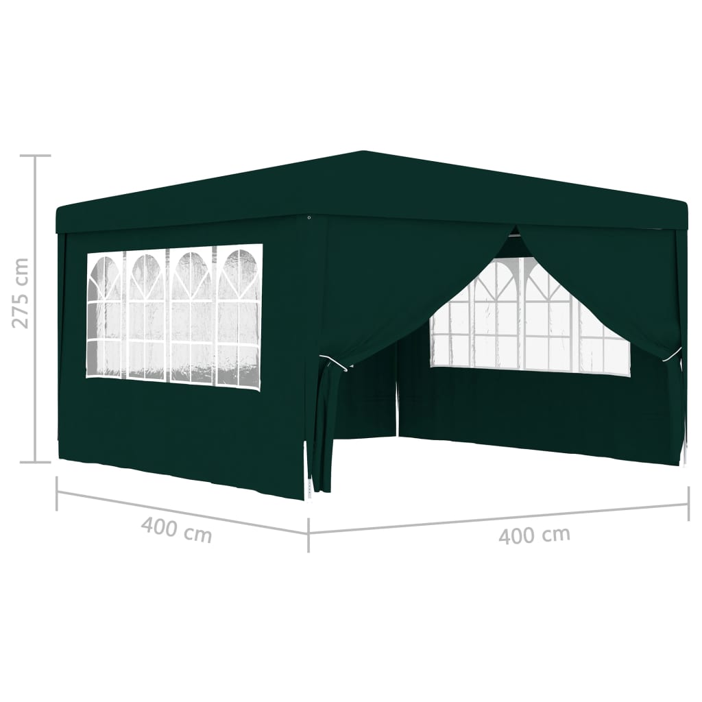vidaXL Professionellt partytält med väggar 4x4 m grön 90 g/m²