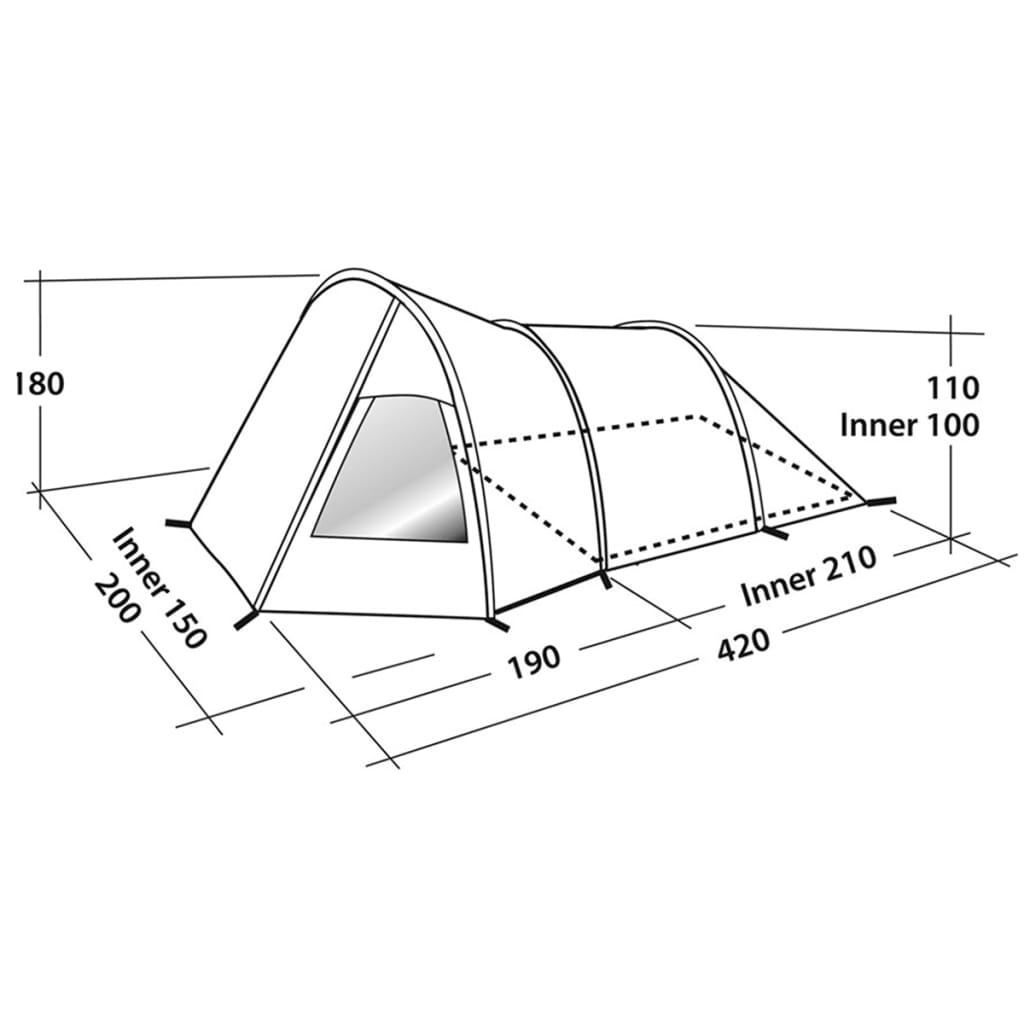 Easy Camp Uppblåsbart tält Blizzard 300 grå/blå 120251