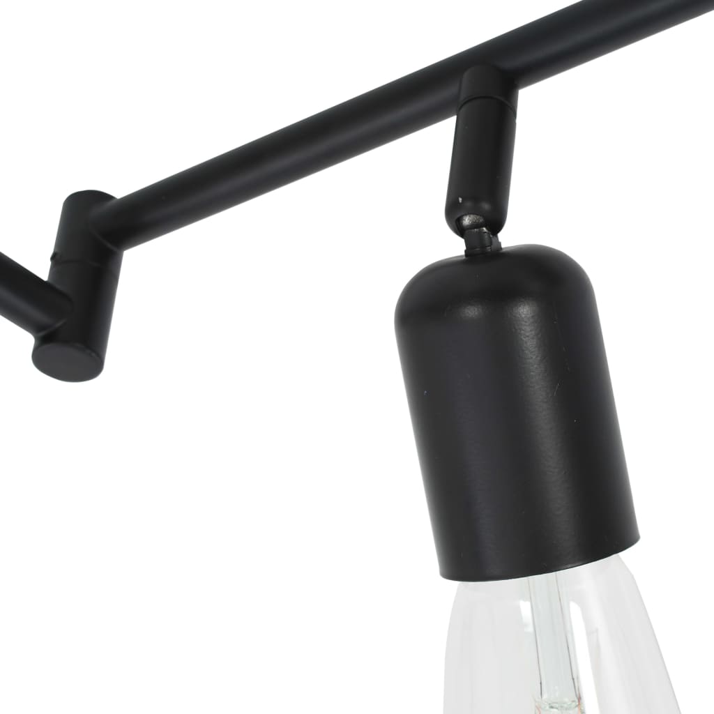 vidaXL Spotlight med 6 lampor svart 30 cm E27