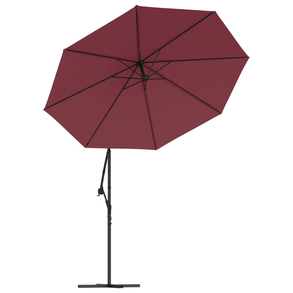 vidaXL Reservtyg för frihängande parasoll vinröd 350 cm