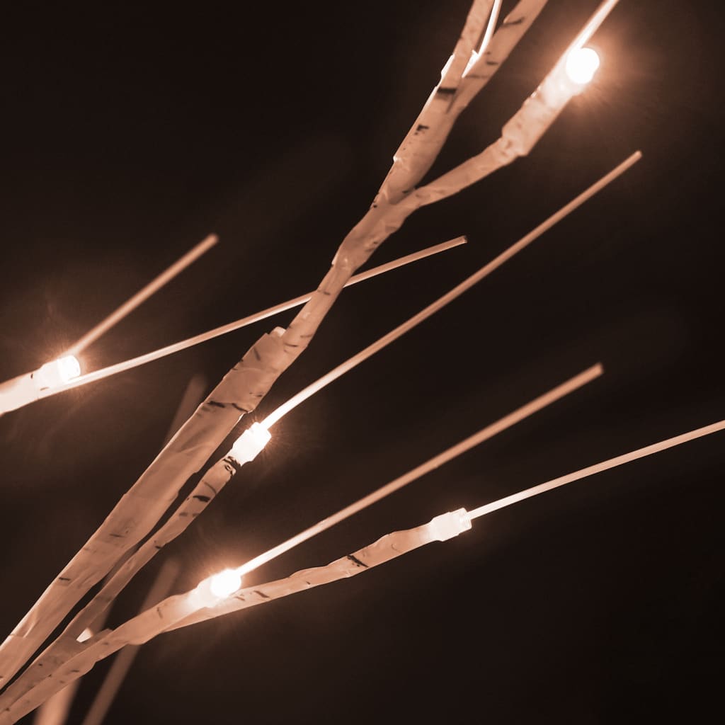 vidaXL Björkträd med LED varmvit 48 LEDs 120 cm
