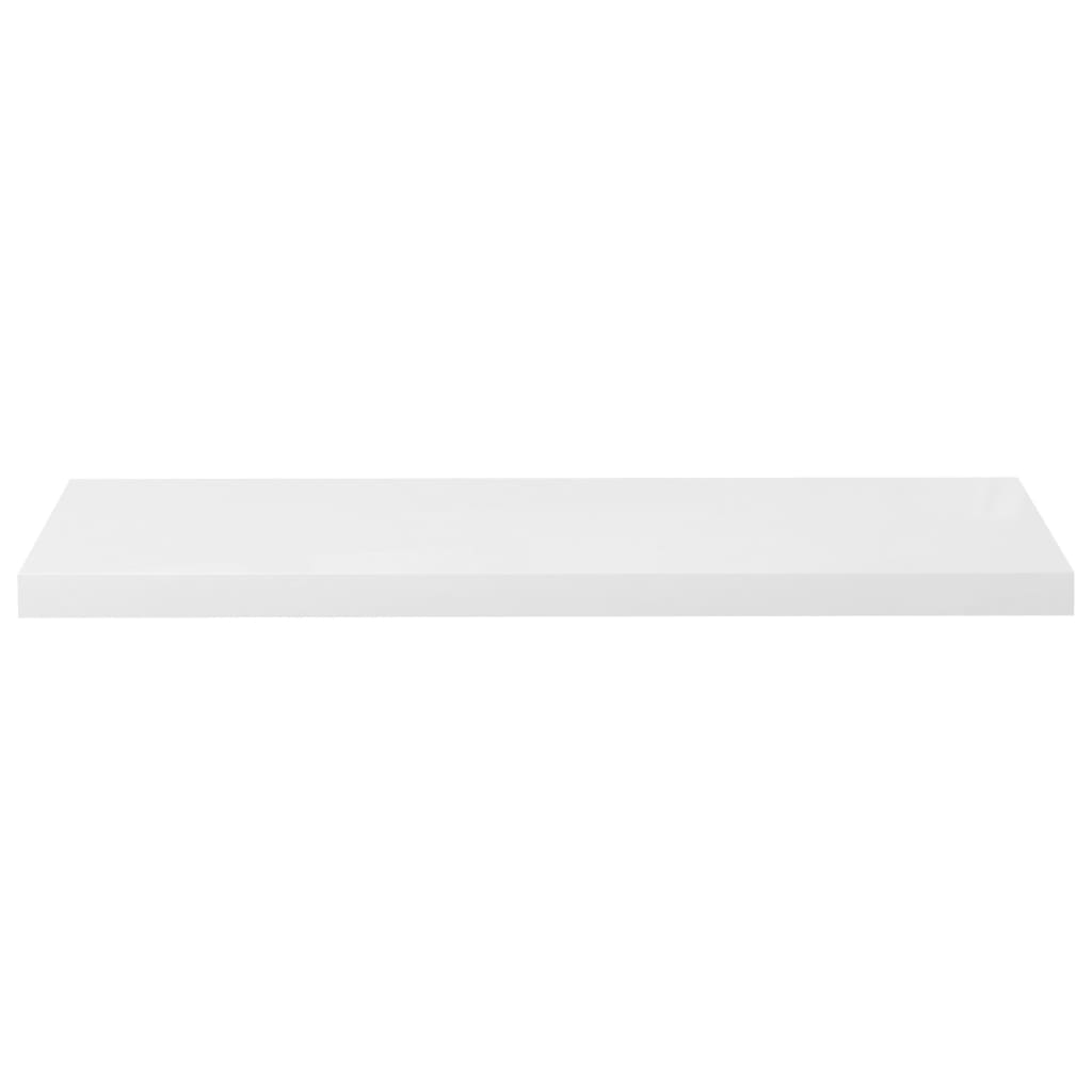vidaXL Svävande vägghyllor 2 st vit högglans 90x23,5x3,8 cm MDF