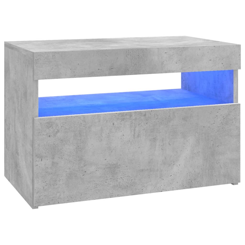 vidaXL TV-bänk med LED-belysning 2 delar betonggrå 60x35x40 cm
