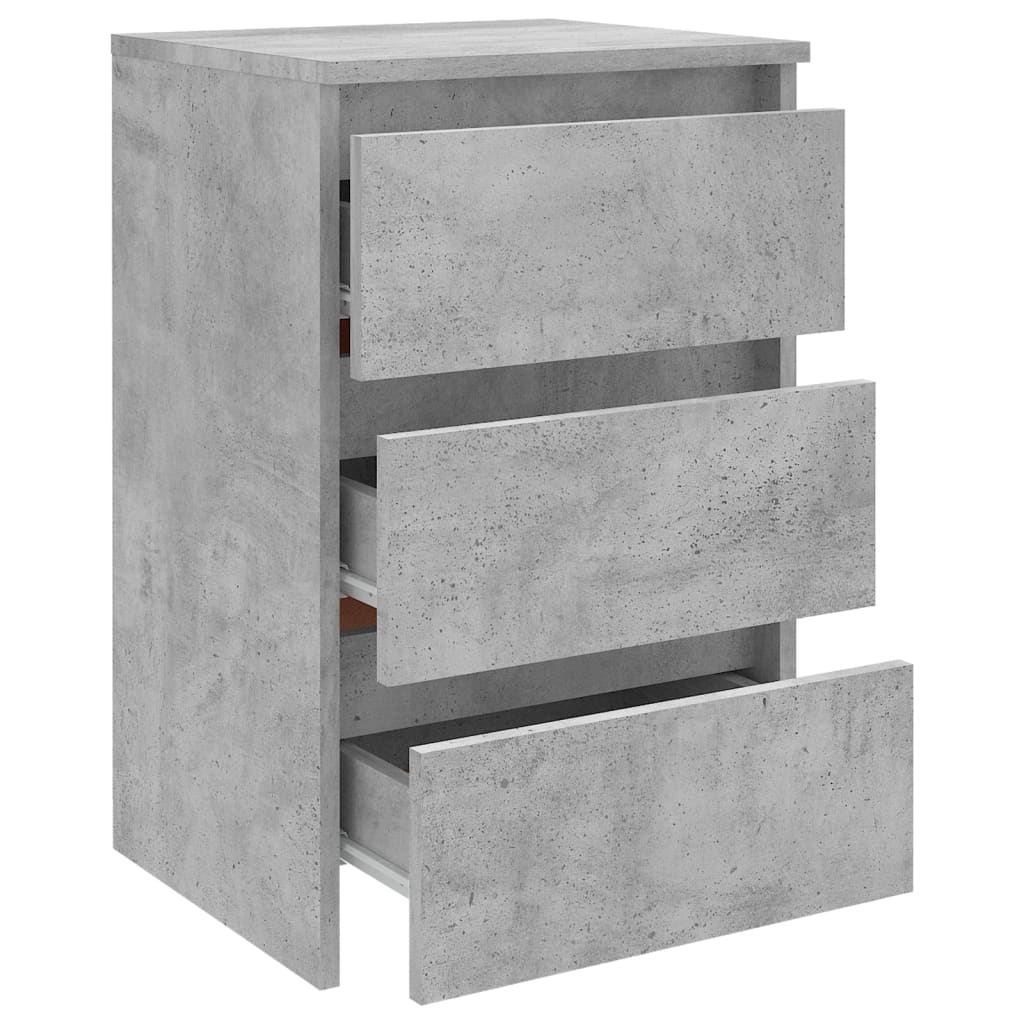 vidaXL Sängbord betonggrå 40x35x62,5 cm konstruerat trä