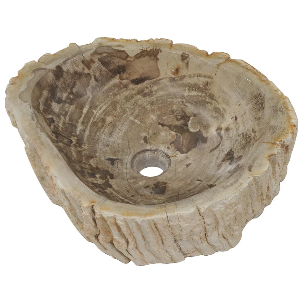 vidaXL Handfat 45x35x15 cm fossilsten gräddvit