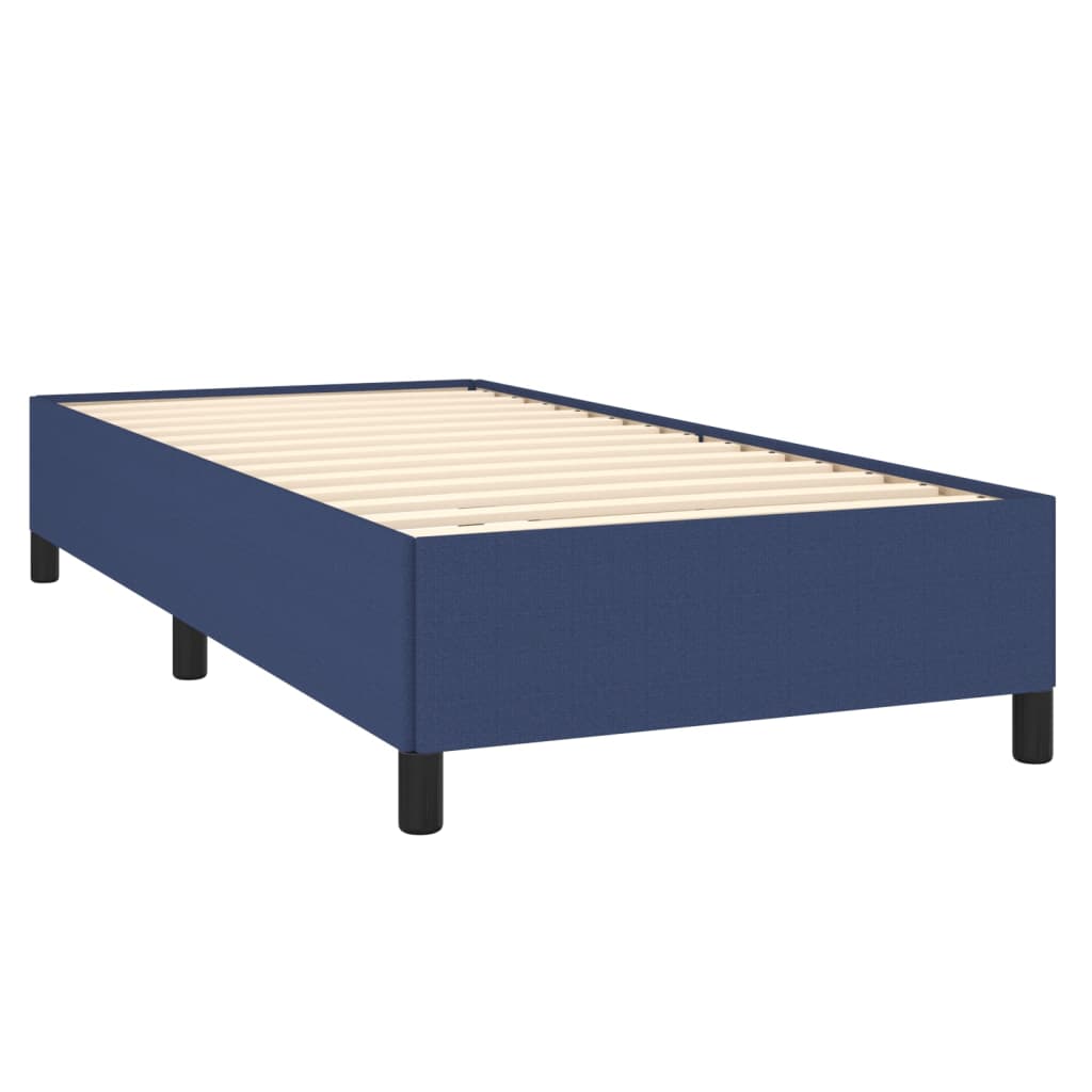 vidaXL Ramsäng med madrass blå 90x200 cm tyg