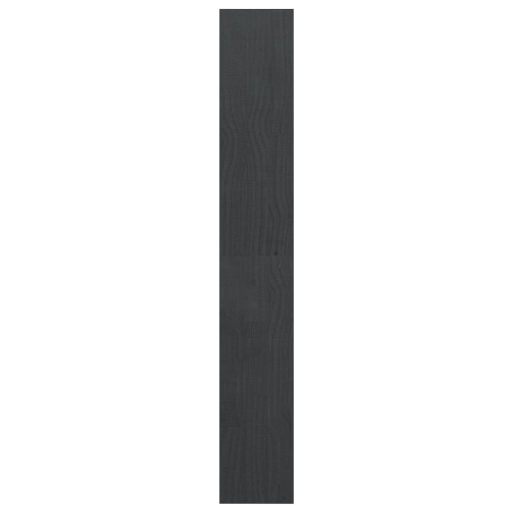 vidaXL Bokhylla/rumsavdelare grå 100x30x200 cm massiv furu
