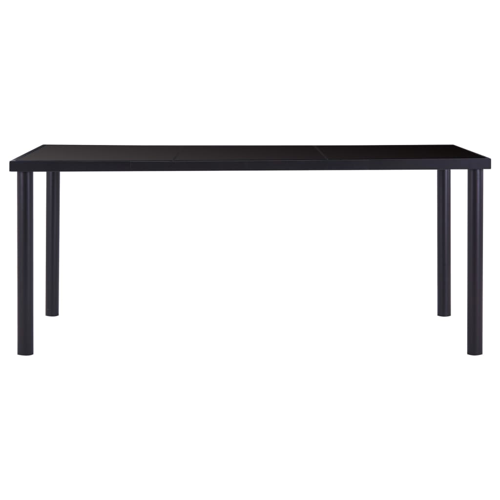 vidaXL Matbord svart 180x90x75 cm härdat glas
