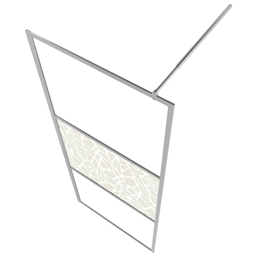 vidaXL Duschvägg med ESG-glas stendesign 80x195 cm