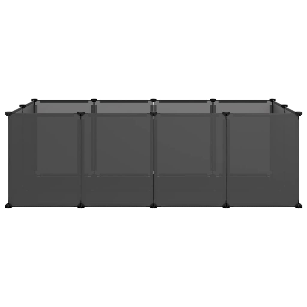 vidaXL Smådjursbur svart 144x74x46,5 cm PP och stål