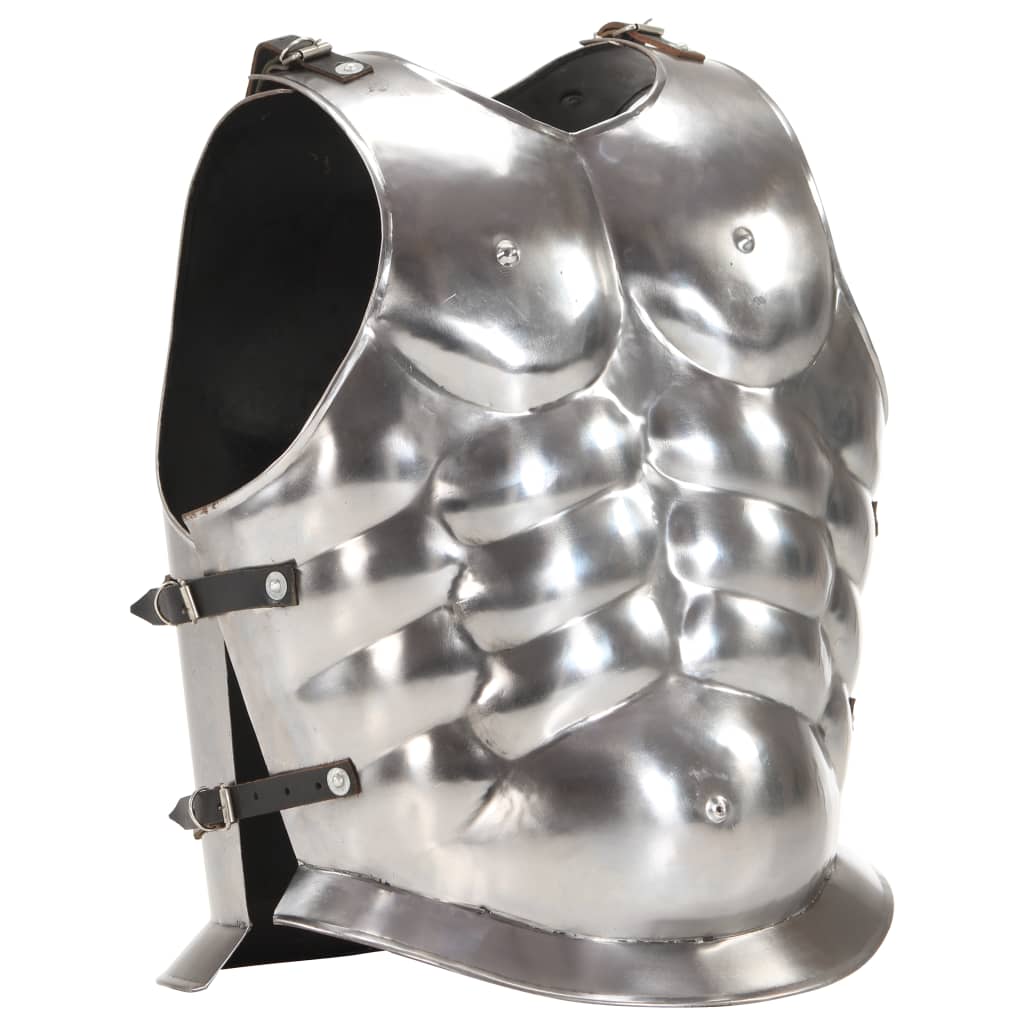 vidaXL Romersk bröst- och ryggharnesk LARP silver stål