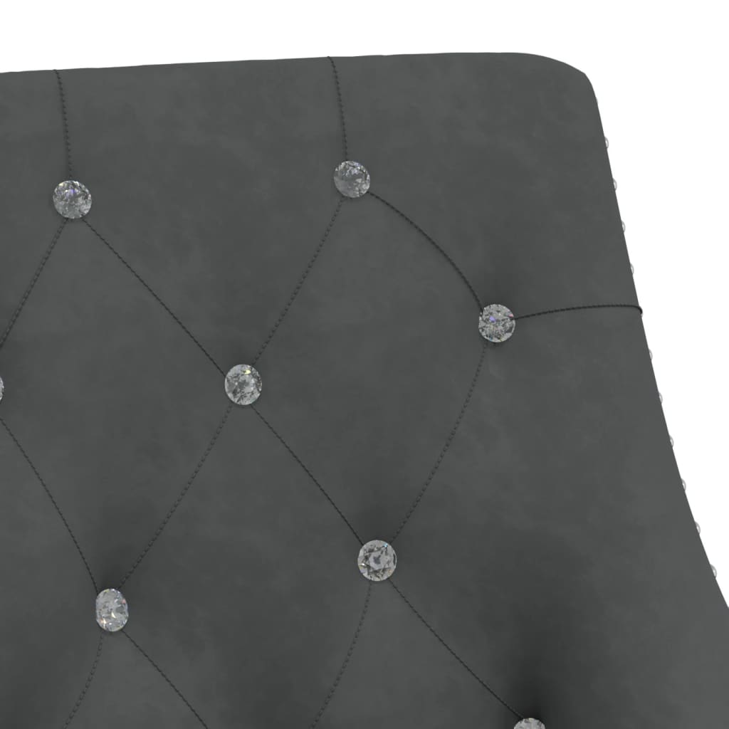 vidaXL Snurrbara matstolar 4 st mörkgrå sammet