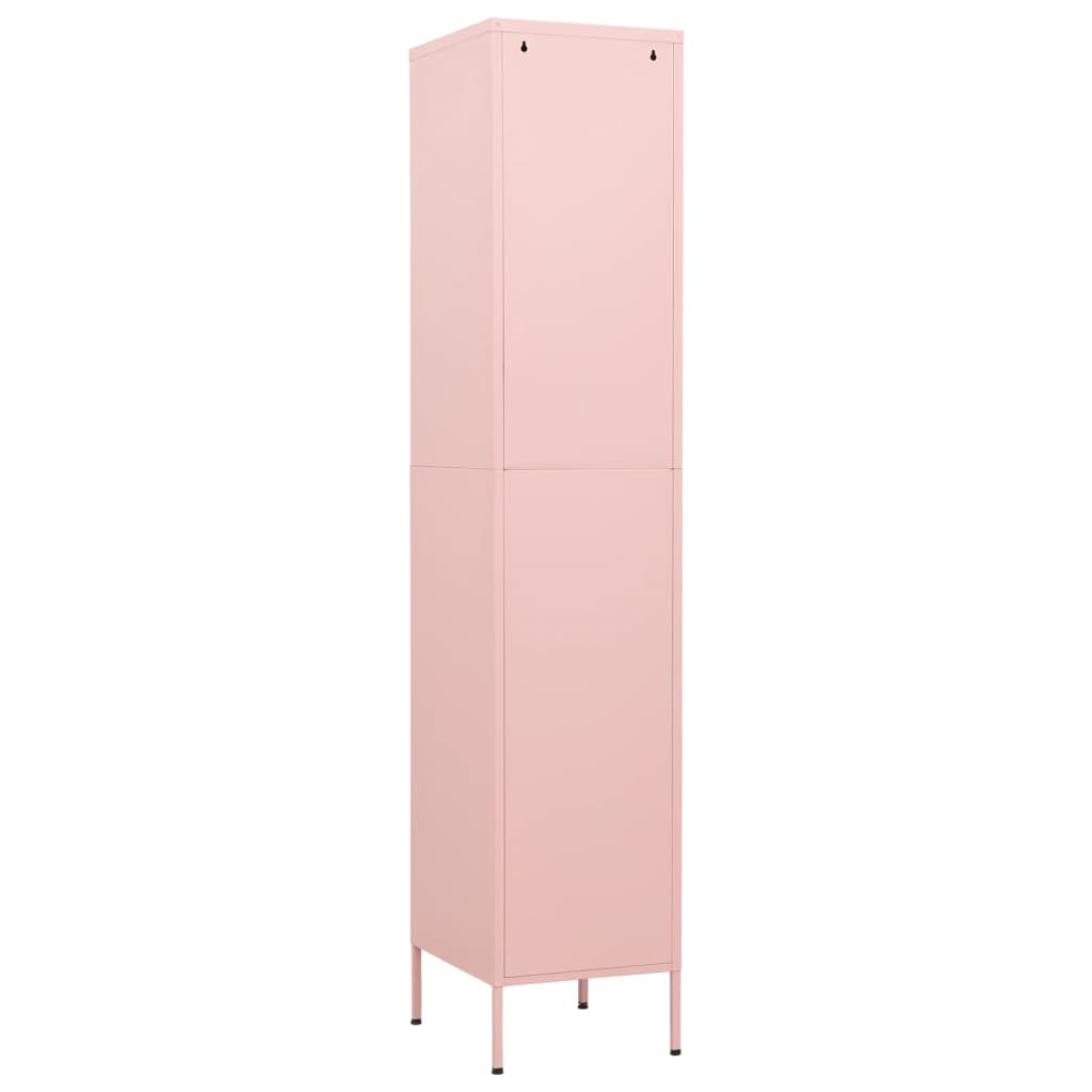 vidaXL Förvaringsskåp rosa 35x46x180 cm stål