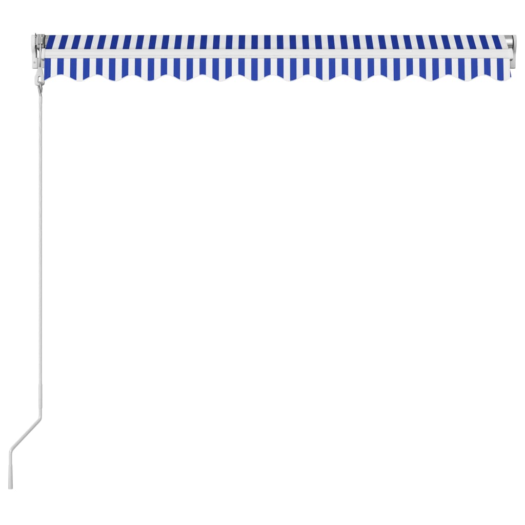 vidaXL Markis automatiskt infällbar 350x250 cm blå och vit