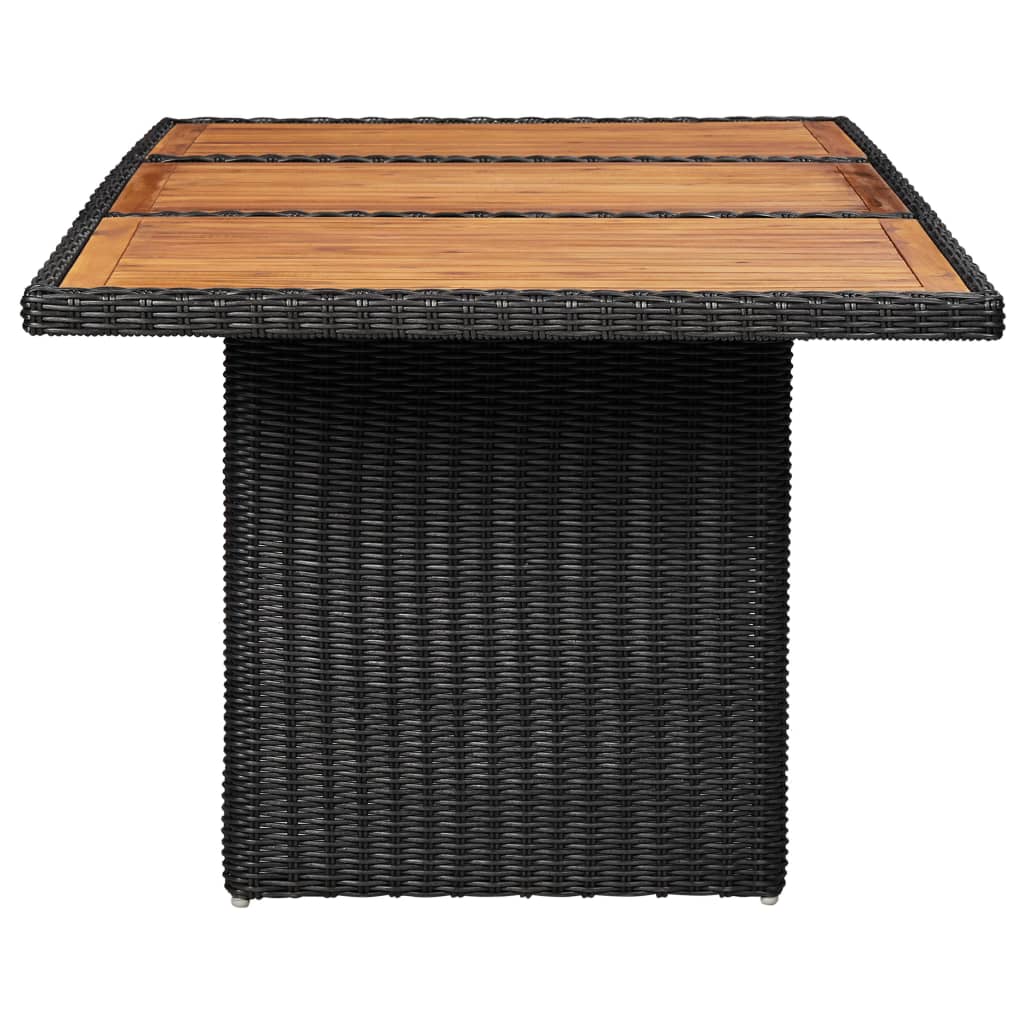 vidaXL Trädgårdsbord svart 200x100x74 cm konstrotting