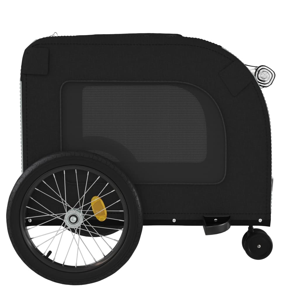 vidaXL Cykelvagn för djur svart och grå oxfordtyg och järn