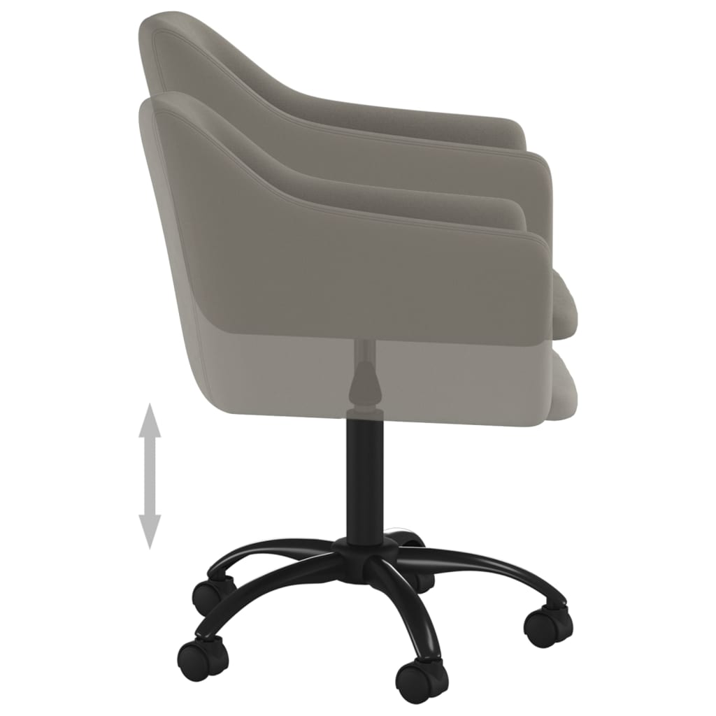 vidaXL Snurrbar kontorsstol ljusgrå sammet