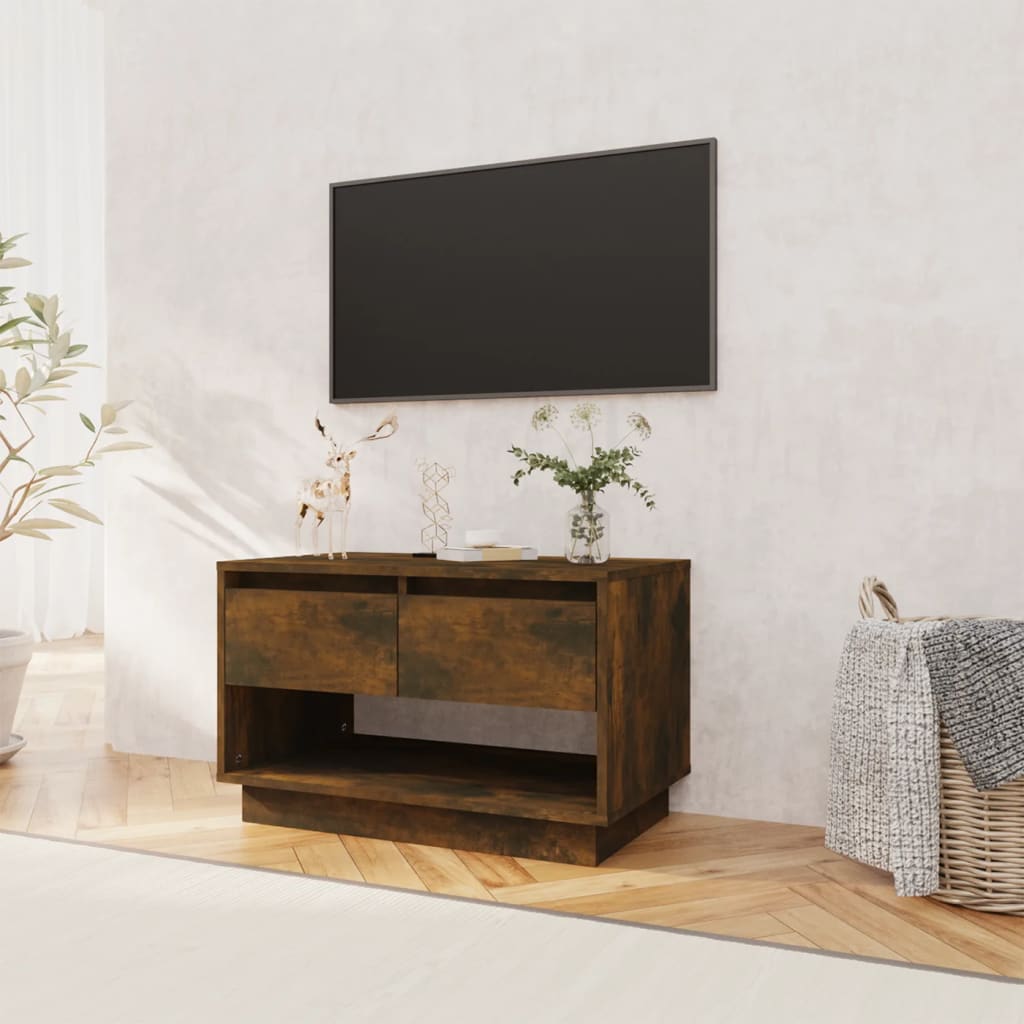 vidaXL Tv-bänk rökfärgad ek 70x41x44 cm konstruerat trä