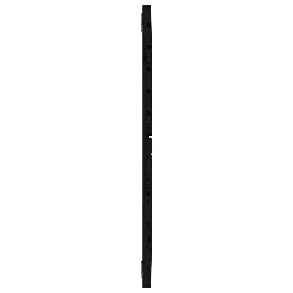vidaXL Väggmonterad huvudgavel svart 106x3x91,5 cm massiv furu