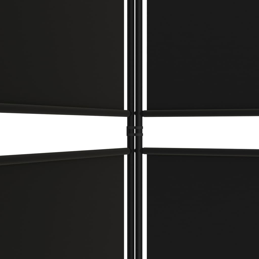 vidaXL Rumsavdelare 6 paneler svart 300x200 cm tyg