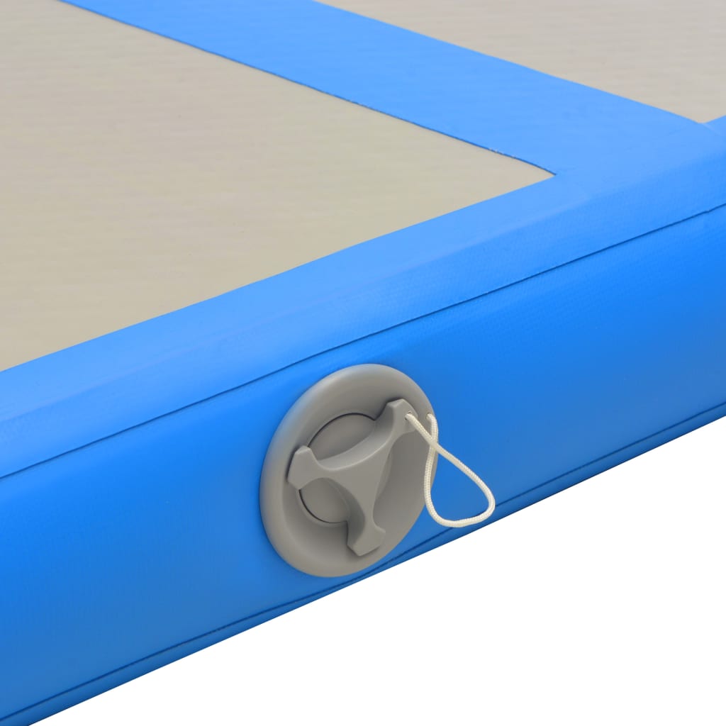 vidaXL Uppblåsbar gymnastikmatta med pump 400x100x10 cm PVC blå