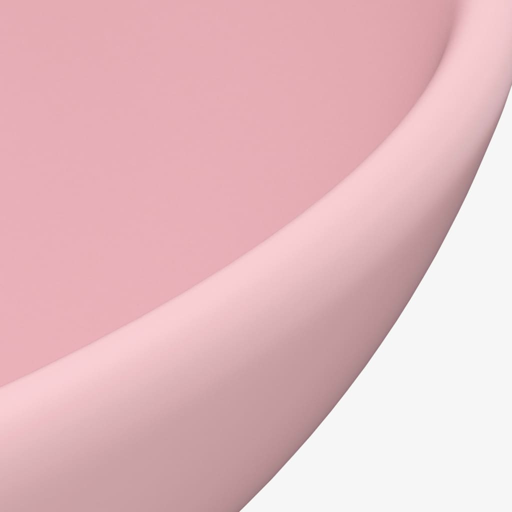 vidaXL Lyxigt runt handfat matt rosa 32,5x14 cm keramik