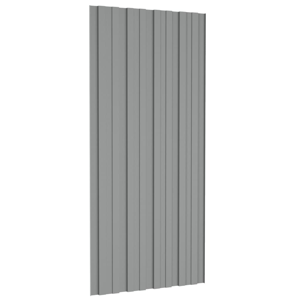 vidaXL Takprofiler 36st galvaniserat stål grå 100x45 cm