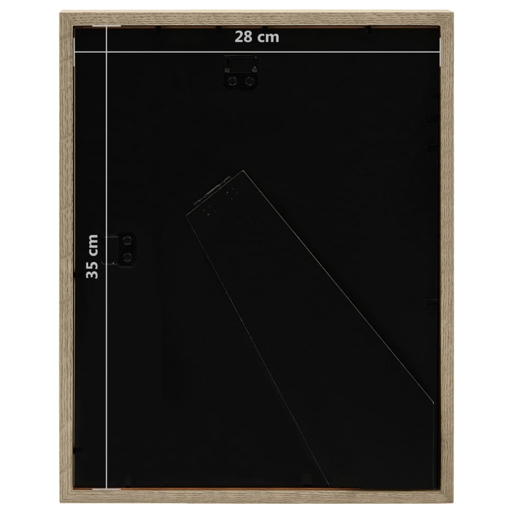 vidaXL Fotoramar 3D 3 st mörkt trä 28x35 cm för 4x(10x15) cm foto