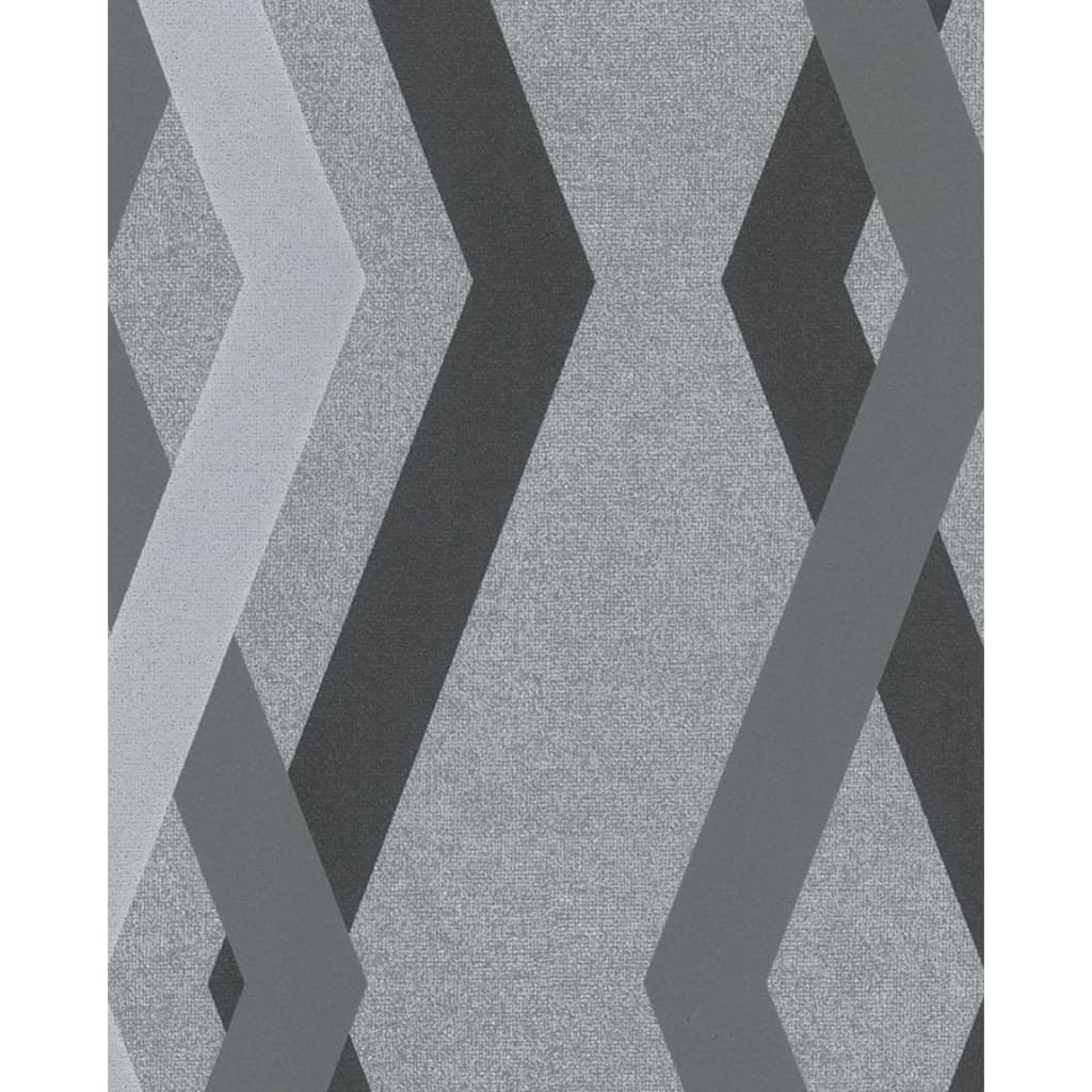 Topchic Tapet Graphic Lines Diamonds grå och svart