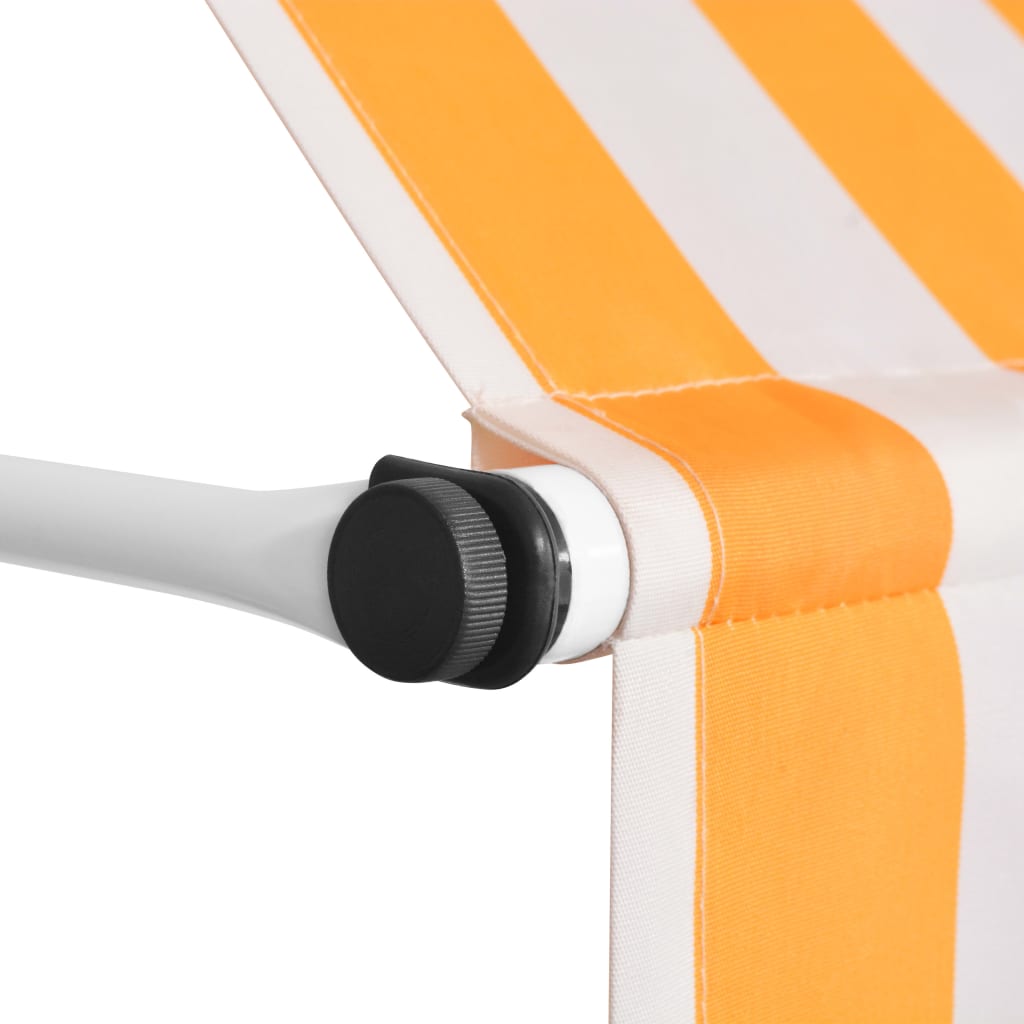 vidaXL Markis manuellt infällbar 300 cm orange och vita ränder