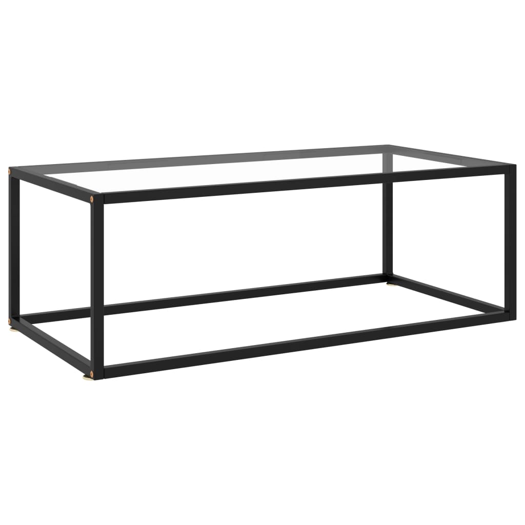 vidaXL Soffbord svart med härdat glas 100x50x35 cm