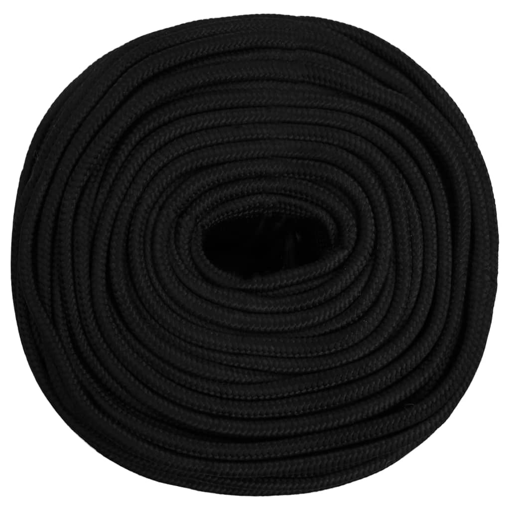 vidaXL Rep svart 6 mm 250 m polyester
