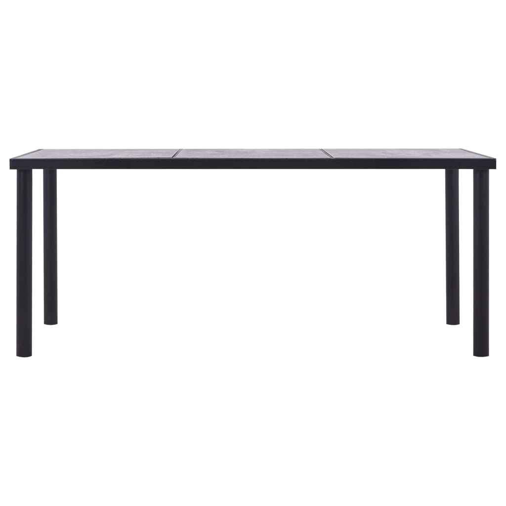 vidaXL Matbord svart och betonggrå 180x90x75 cm MDF