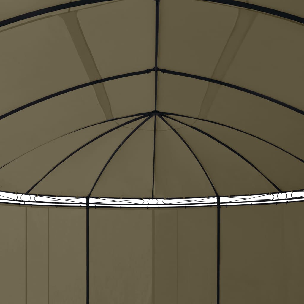 vidaXL Paviljong med draperier 520x349x255 cm taupe 180 g/m²