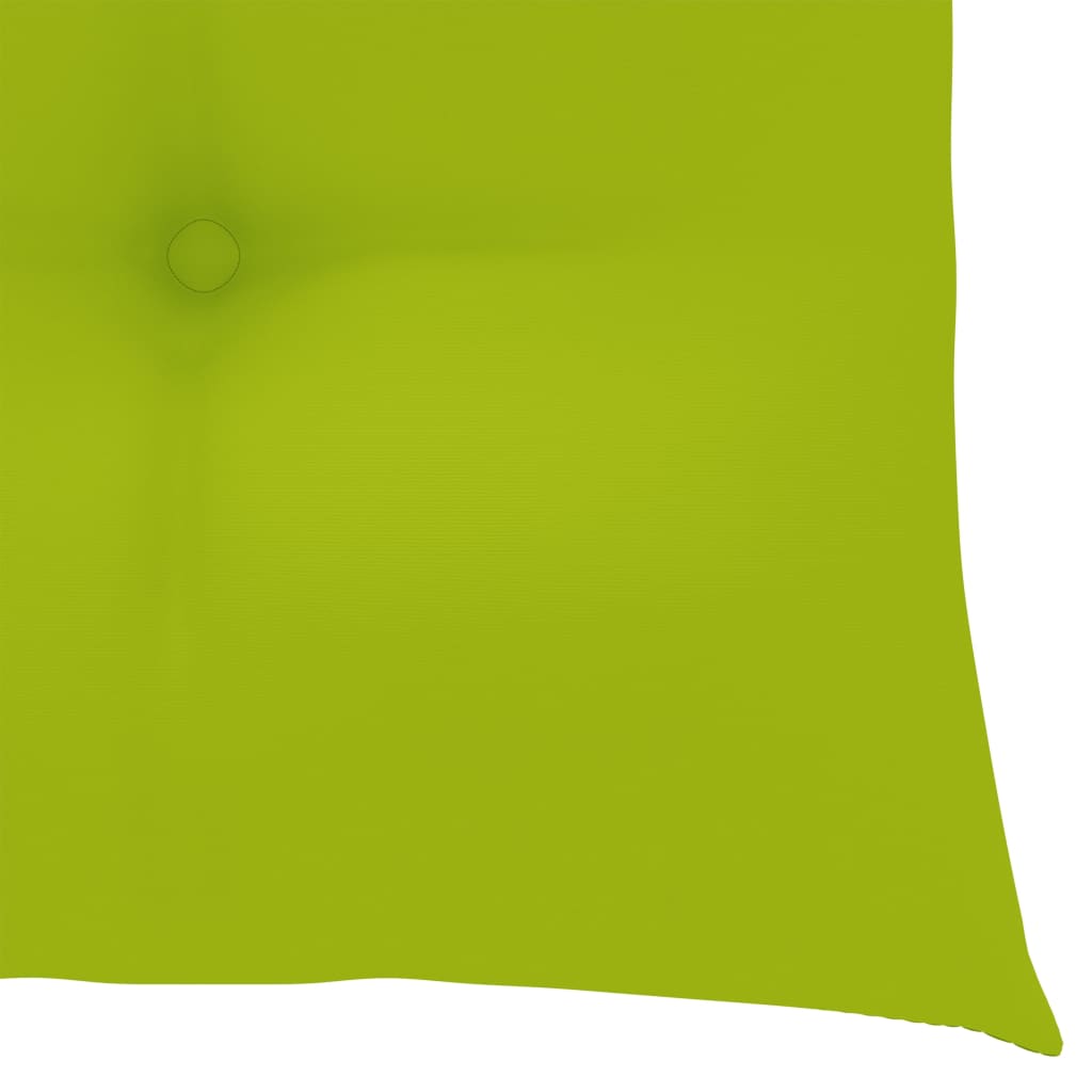 vidaXL Caféset 3 delar med ljusgröna dynor massiv teak