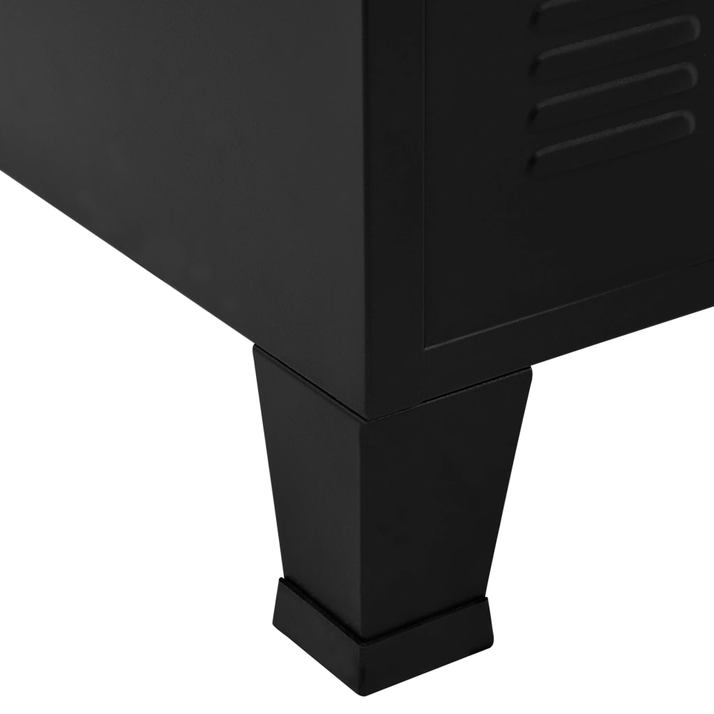 vidaXL Dokumentskåp med 6 dörrar industriell svart 75x40x120 cm stål